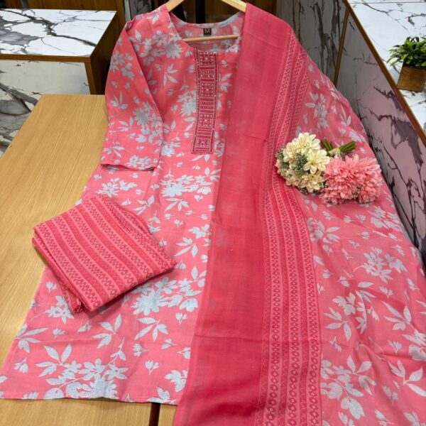 Peach Cotton Kurtis Set - SC005