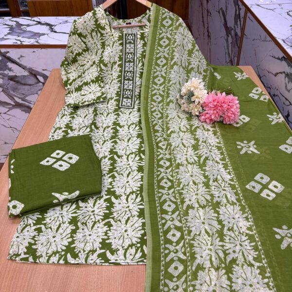 Mint Green Cotton Kurtis Set - SC004