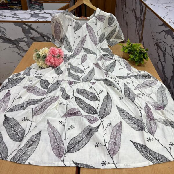 White Maxi With Wine Print - WM002