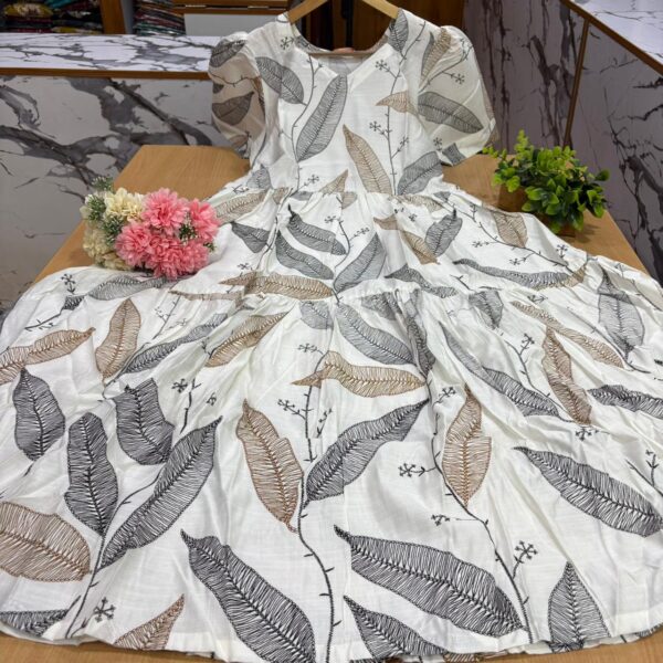 White Maxi With Honey Print - WM004