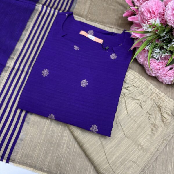 Raw silk kurta set with pant & Dhuppata