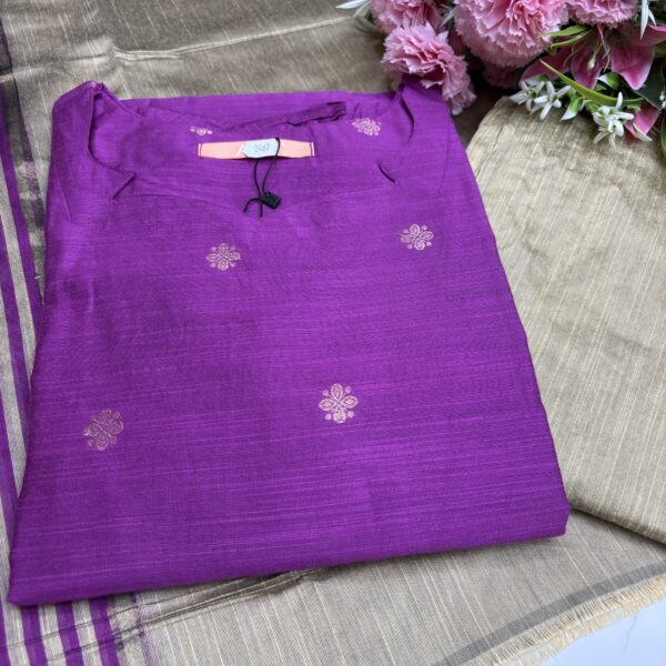 Raw silk kurta set with pant & Dhuppata