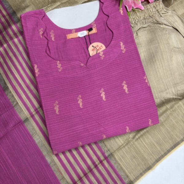 Raw silk kurta set with pant & Dhuppata