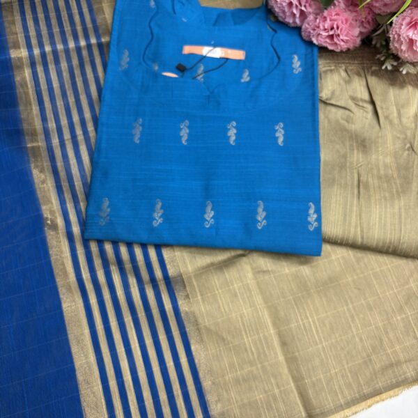 Raw silk kurta set with pant & Dhuppata